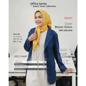 Elzatta Outer Katun Madina Blazer bahan Katun Adem
