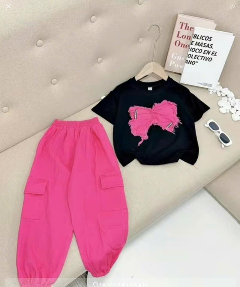 Product Introduction of combo 2 quần kaki ,bộ quần áo bé gái, quần  kaki túi hộp tôn dáng+  áo  croptop thêu nơ , bé gái 11-30kg , set đồ bé gái 4-14 tuổi,  , chất mềm mát, hàng may kĩ 4