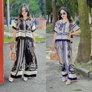 Setelan Crop Wanita Premium Hightwaist Rayon - Busui Friendly Kancing