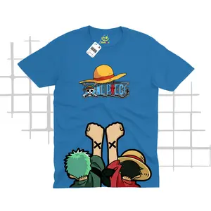 Baju Kaos Anak Branded 1-10 Tahun Laki Laki Perempuan One Piece Luffy Zoro 100% Cotton High Quality Distro Katun sablon digital printing super kuat jahitan super rapih Unisex Bunda Cewek Fashion original kids Combed