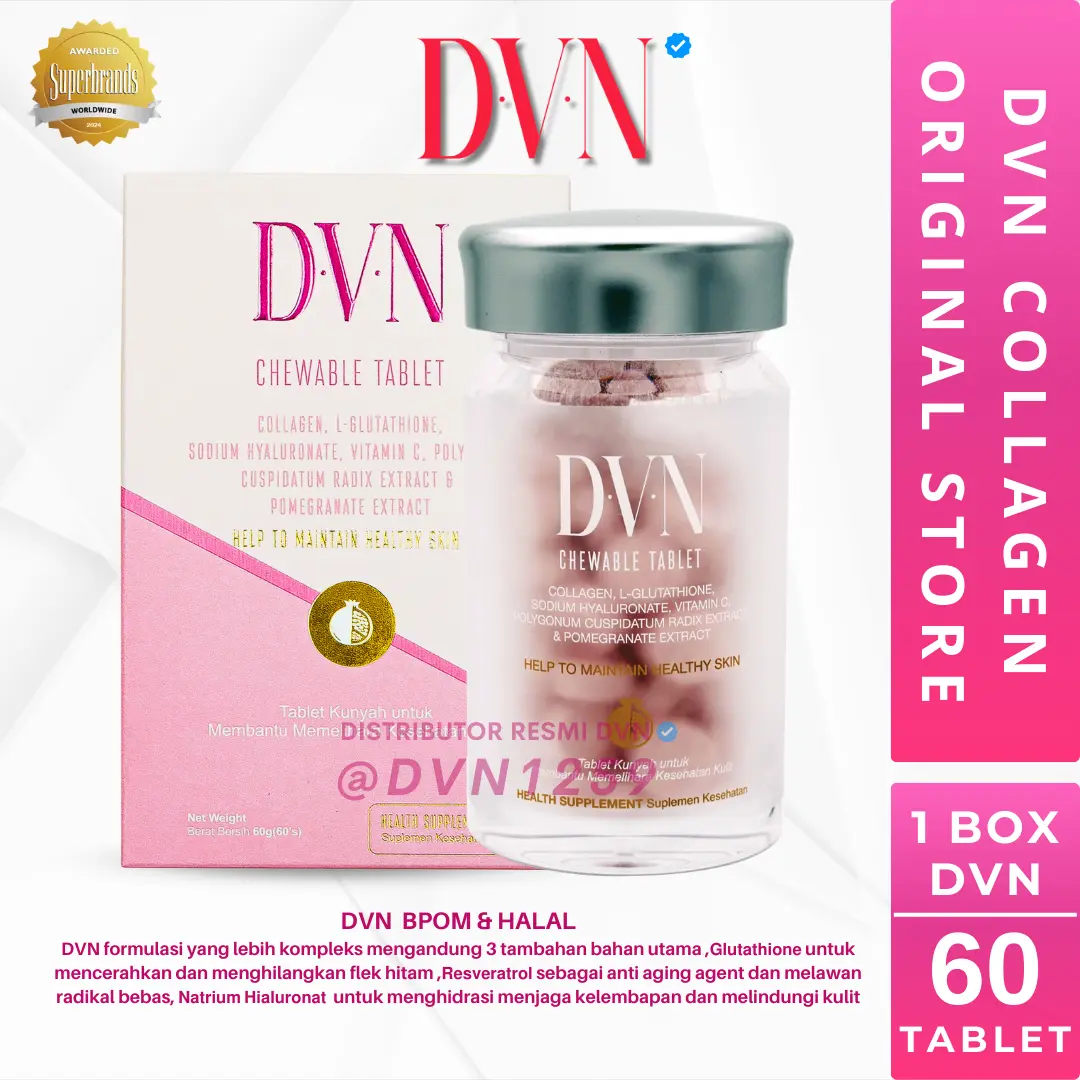 ( LIVE ) DVN Collagen Original Untuk Semua Jenis Kulit | DVN Asli Original Aman Semua Jenis Kulit Halal & Bpom  #20B