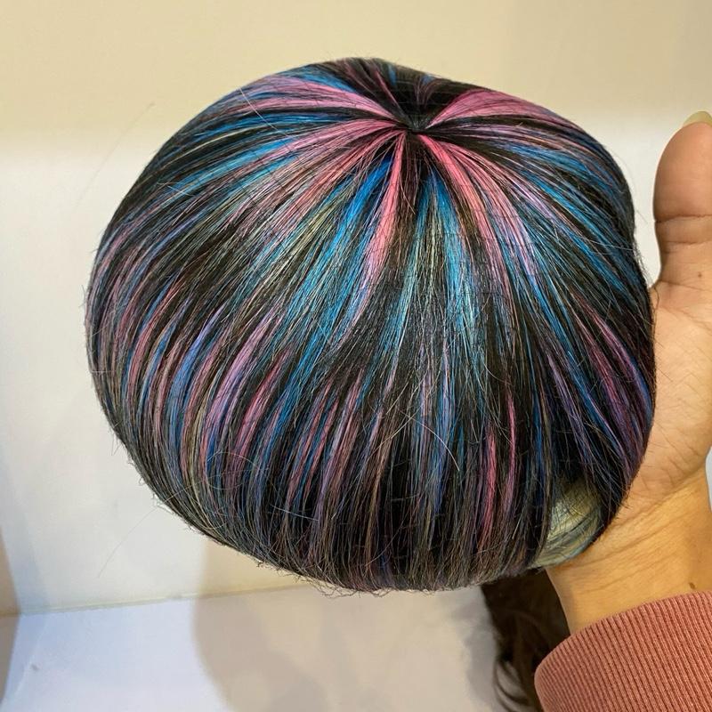 Hair Toupe Fiber Synthetic premium Rambut Tempel Berwarna Tipe 4 Klip ...