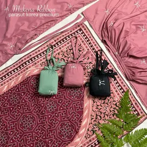 Full Set Mukena Coquette Travel Mini Bordir Pita Parasut Korea Premium 2in1 + Sajadah Traveling Kashmeer Muslim Mukenah Pink Dewasa Panjang Hampers Cantik Motif