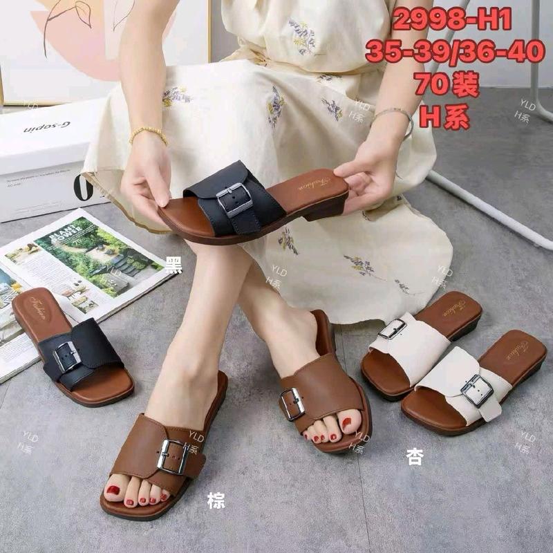  Dép nữ guốc quay ngang khóa mềm êm 