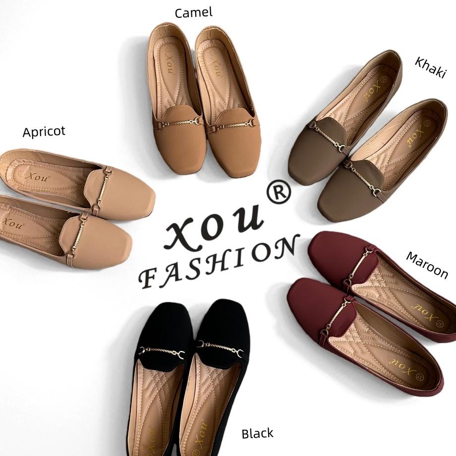 XOU Fashion new Flatshoes Wanita Retro Elegan dan Sederhana Sepatu Wanita A-38 dengan Desain Klasik dan Sepatu Flat Wanita Kekinian - Model Korea Elegant