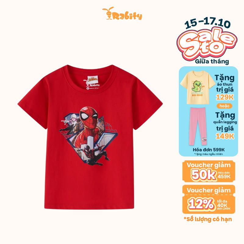 Áo thun cho bé trai Rabity ngắn tay in hình siêu nhân nhện Spiderman 500.065
