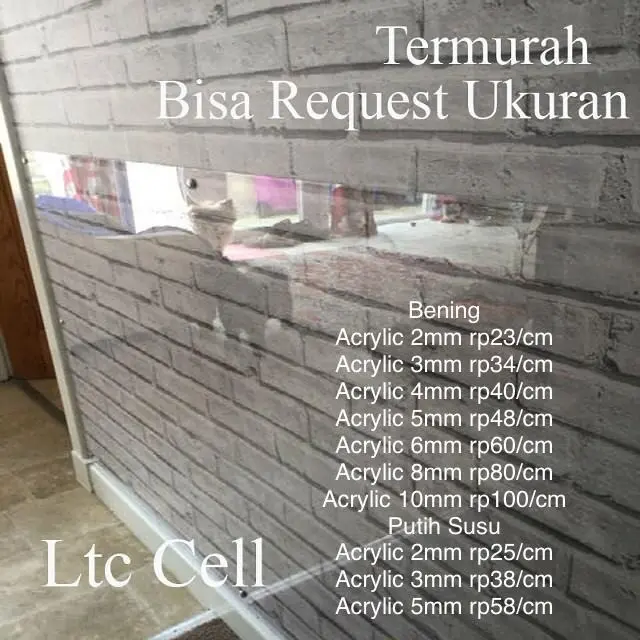 Acrylic Bening 2mm A5 size 15x21cm Akrilik Lembaran Import