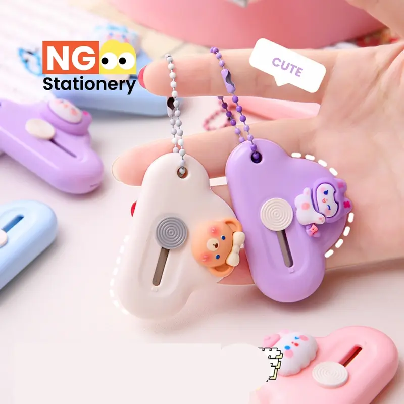 NG Stationery - Mini Portable Cutter/ Cutter Mini /Cutter Kucing/ Cutter Mini Cloud / Pisau Split Pemotong Kertas Pisau Pemotong Kertas Wallpaper Cutter Kerajinan 2