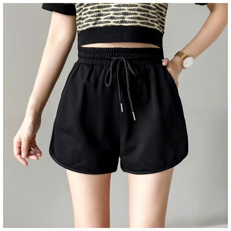 Quần short nữ thể thao lưng cao tôn dáng LacaStore B1 - Women quần đùi mặc nhà tập gym yoga tennis cầu lông thun tăm lạnh và da cá xịn