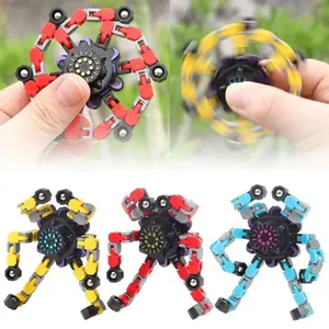 RG Mainan Anak FINGERTIP MECHANICAL Spinner Gyro Robot Transformer Hand Fidget Spinner Plastik Toys