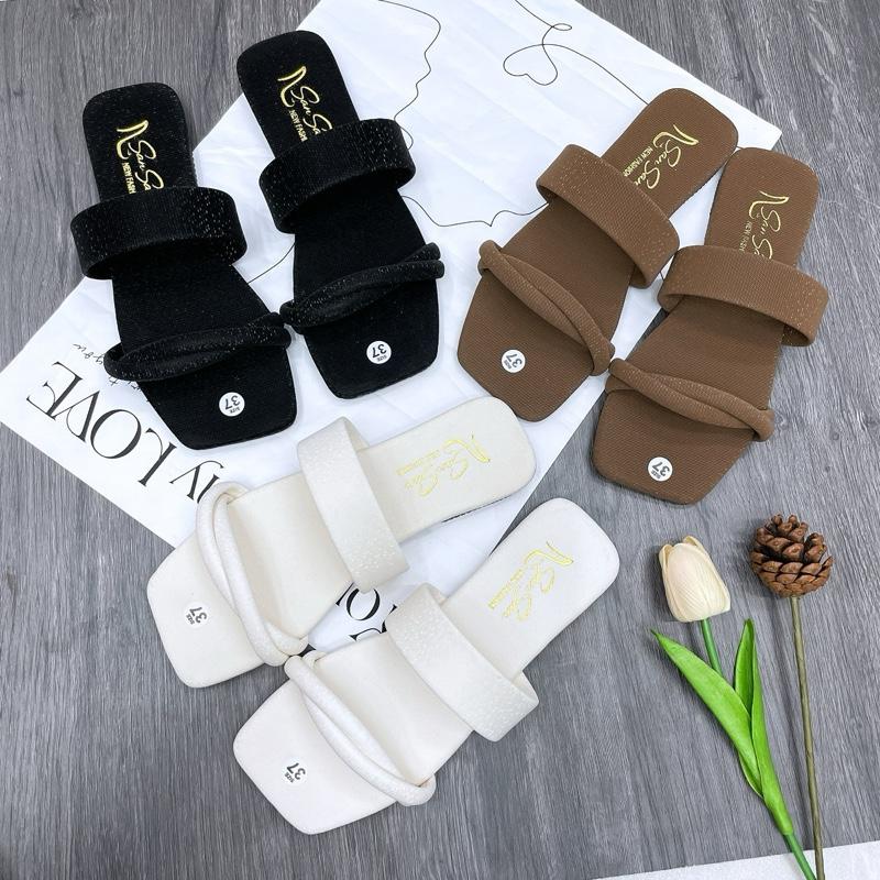 San San Dép DÂY XOẮN NHŨ Da Nhũ Bling Có 3 Màu Dép Kẹp Xỏ Ngòn Quai Ngang Nữ