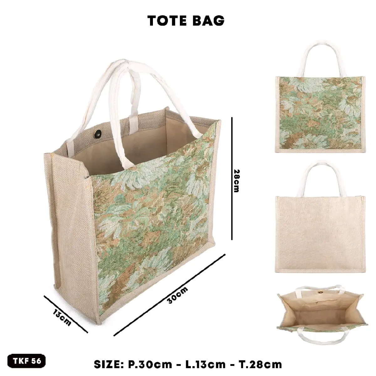 TOTE BAG WANITA MOTIF BUNGA TKF 56 LARGE IMPORT.