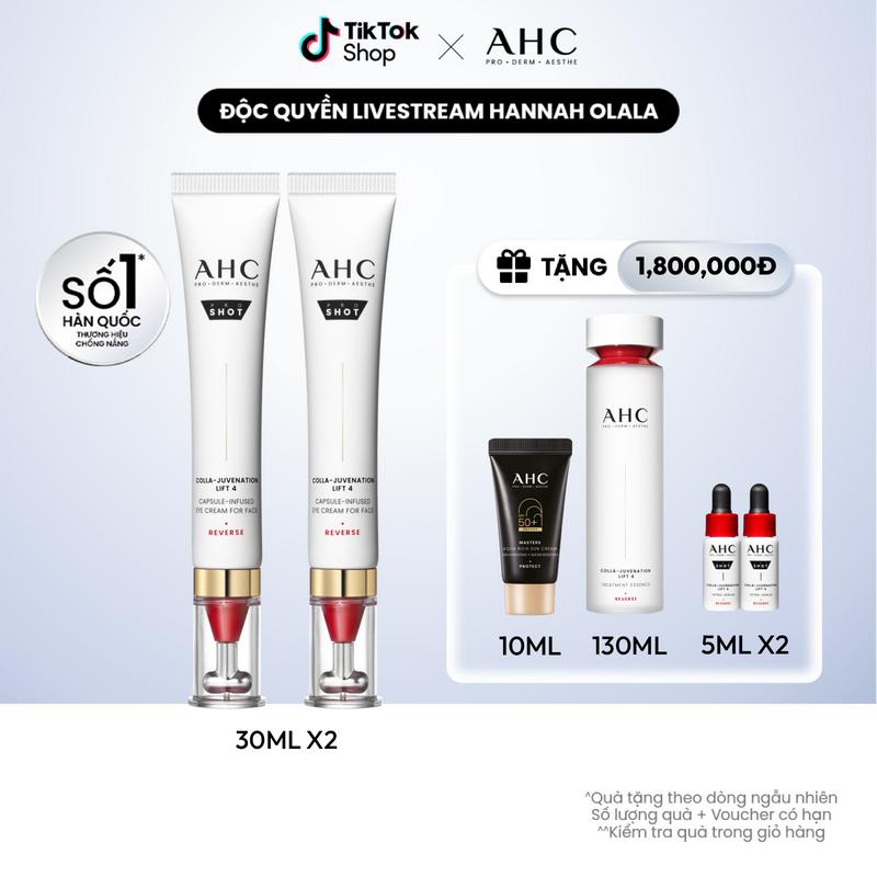 AHC x HANNAH OLALA Bộ Đôi Kem Mắt Cho Mặt Ngừa Lão Hóa Săn Chắc Da PRO SHOT COLLA-JUVENATION LIFT 4 AHC 30ML + 30ML 2