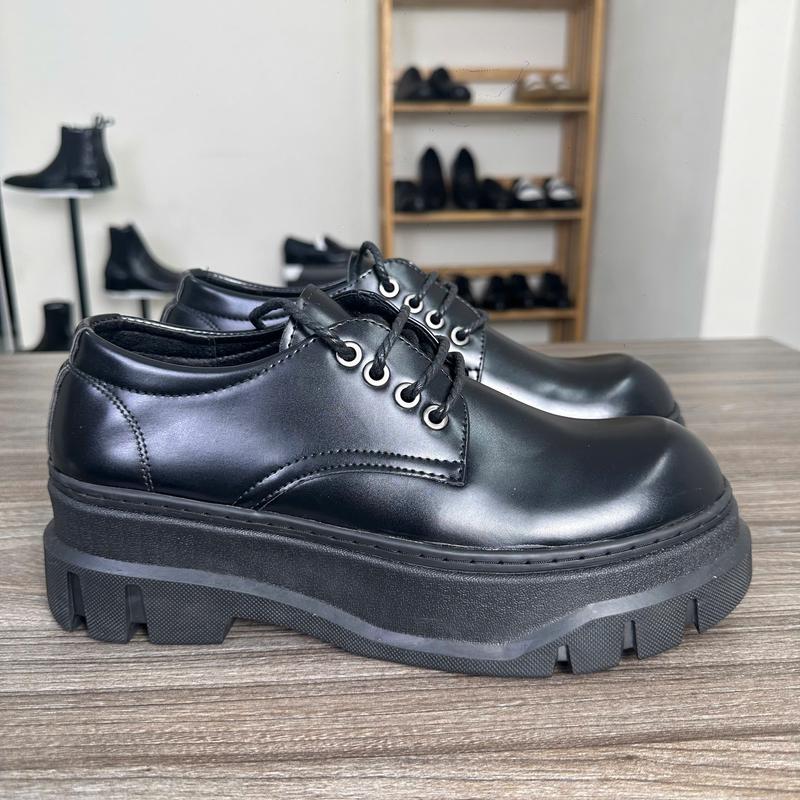 Giày Da Nam Chunky Derby Đế Cao 7cm Thiết Kế Hiện Đại Mũi Gồ Cá Tính Đế Khâu Siêu Chắc
