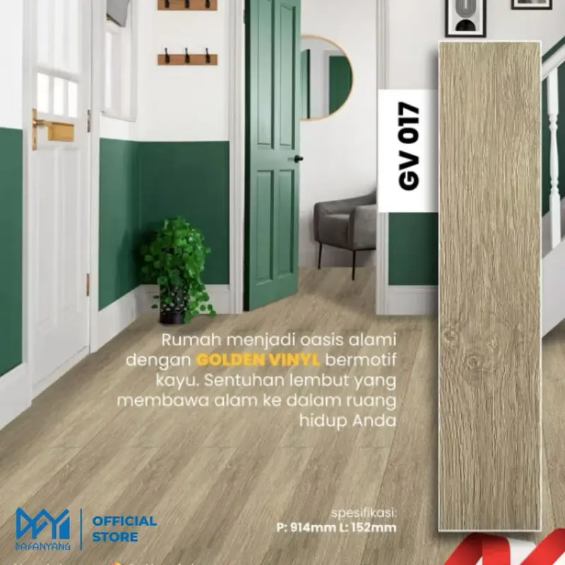 36 Pcs Vinyl Dekorasi Lantai PVC Motif Kayu Realistis – Bahan Berkualitas, Anti Air & Rayap, Tebal 1.2mm 1