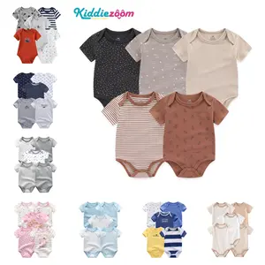 Kiddiezoom Pakaian Bayi Baru Lahir Set 0-12 Bulan Bayi Anak Laki-Laki Dan Perempuan Jumpsuit 100% Kapas