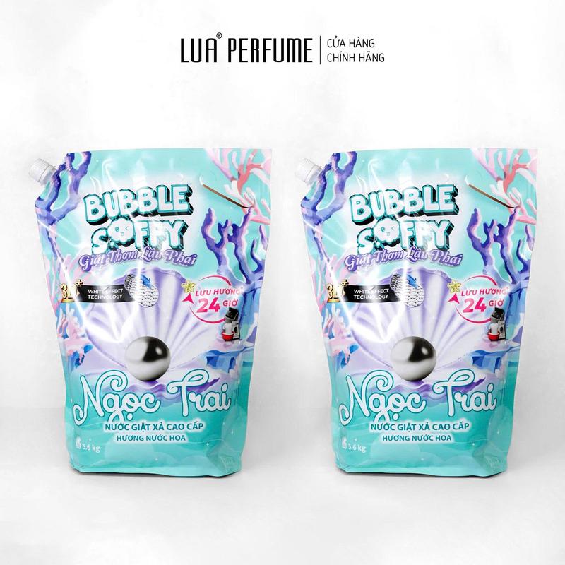  Combo 2 túi nước giặt hương nước hoa Bubble Soffy HHL  2 túi xanh = 7.2KG  