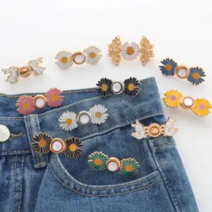 Pengait Jeans Tanpa Dijahit Button Adjustable / Kait Pengecil Lingkar Pinggang Celana Fashion Korean AccessoriesJeans Hiasan Pinggang Variasi Jeans Lucu