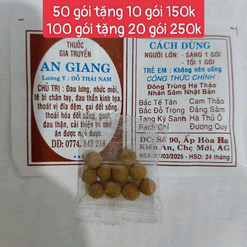 KHỚP AN GIANG 50 - 100 gói thuốc nam An Giang hỗ trợ xương khớp nhức mỏi đau lưng.... tặng kèm 10 gói