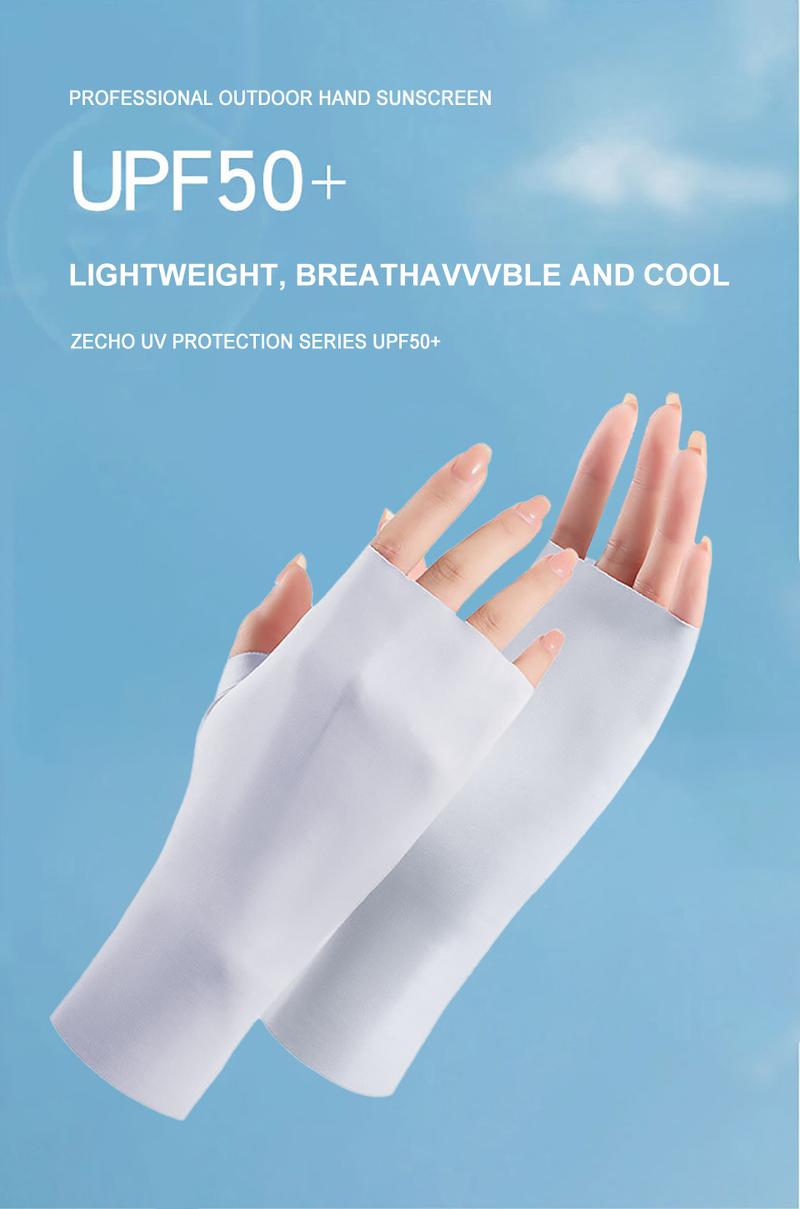 Product Introduction of GTUBIKE UPF50+ Summer Ice Silk Sun Protection Half Finger Gloves Men Women Outdoor Sports Cycling Breathable Fashion Mittens 22