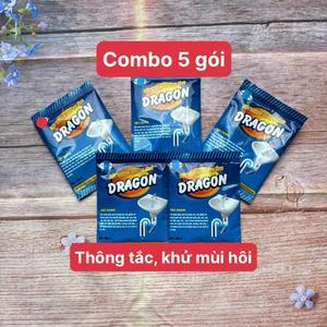 (C0mbo 5 gói) Bột Thông Cống - Bột Thông Cống Cực Mạnh DRAGON, Thông Tắc Bồn Cầu, Đường Ống, Bồn Rửa Mặt Làm Sạch