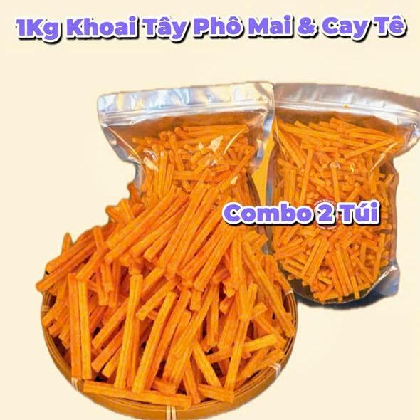 1KG Khoai Tây Que Giòn Rụm Vị Phô Mai Thơm Béo Món Ăn Vặt Siêu Ngon Tiện Lợi