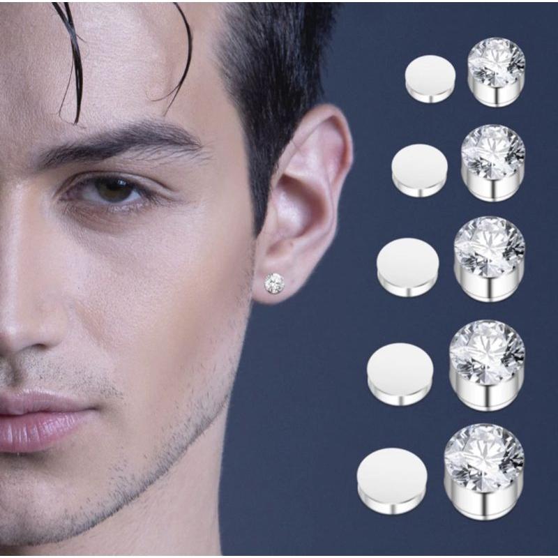 anting permata magnet anting berlian wanita pria 2