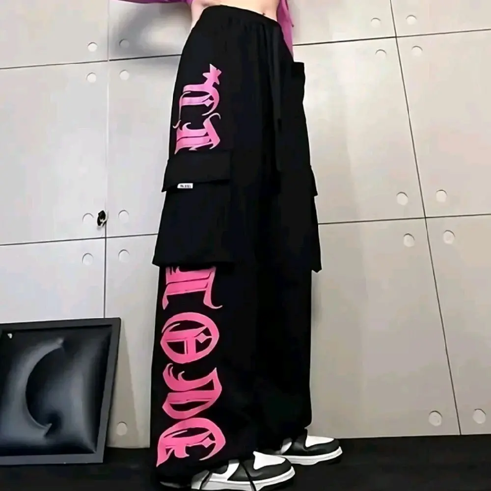 long pants jogger gamblok cargo skena y2k korean style Sport celana ombre nbc flare jumbo kulot wanita petir straight cut