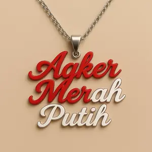 Liontin Tulisan agker merah putih  barang terbaru silahkan diorder isi 10