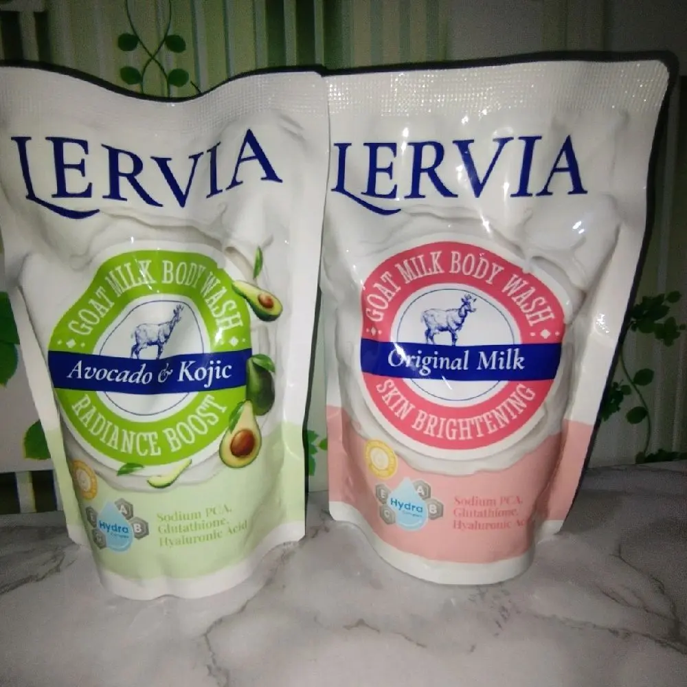 Lervia Sabun Mandi Cair Ekstrak Susu 400mL - Soap untuk Kulit Cerah dan Lembut