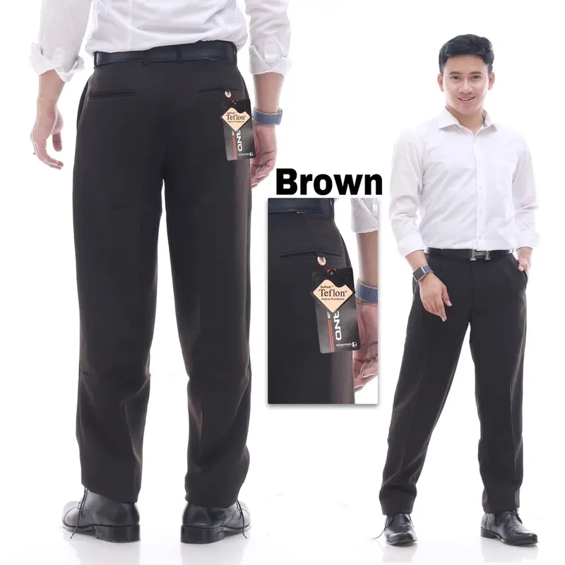 CELANA KANTOR SEMI BEGY PRIA TERLARIS Panjang Formal Kain Tebal Lembut Hitam Kerja Standar bahan 2