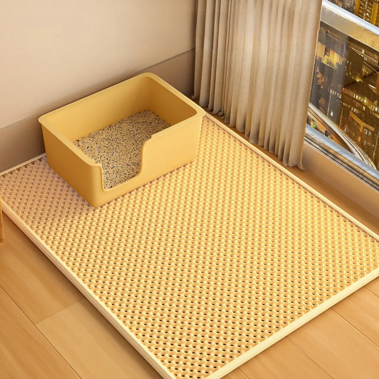 EVA Double-layer Cat Litter Mat Prevents Cat Litter From Being Taken Out, Splashes, Dirt, Easy To Clean, Waterproof, Universal Pet Mat for Cats and Dogs