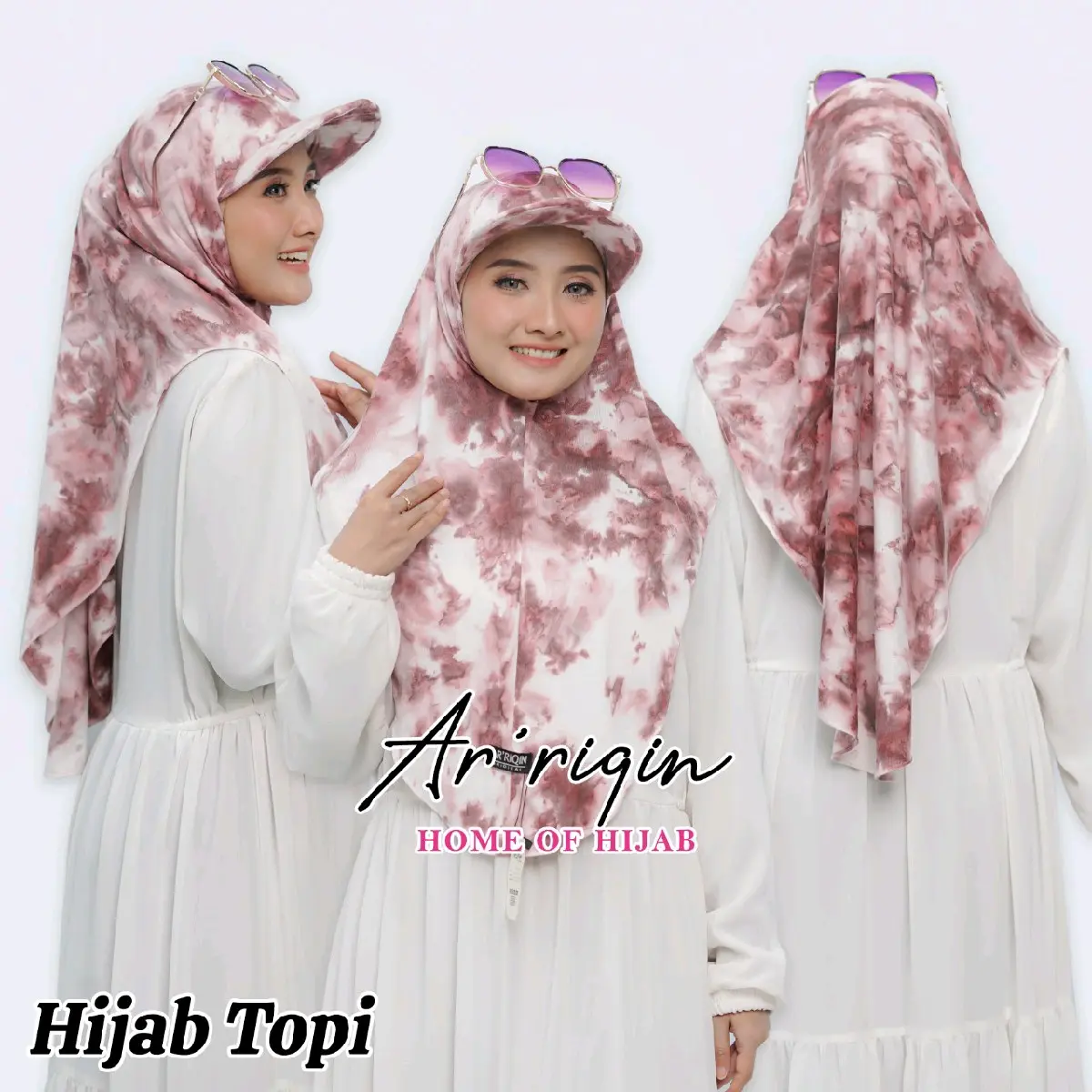 Hijab/Topi sportyt tie die/kaos/ori arriqin Hijab Lembut Rayon