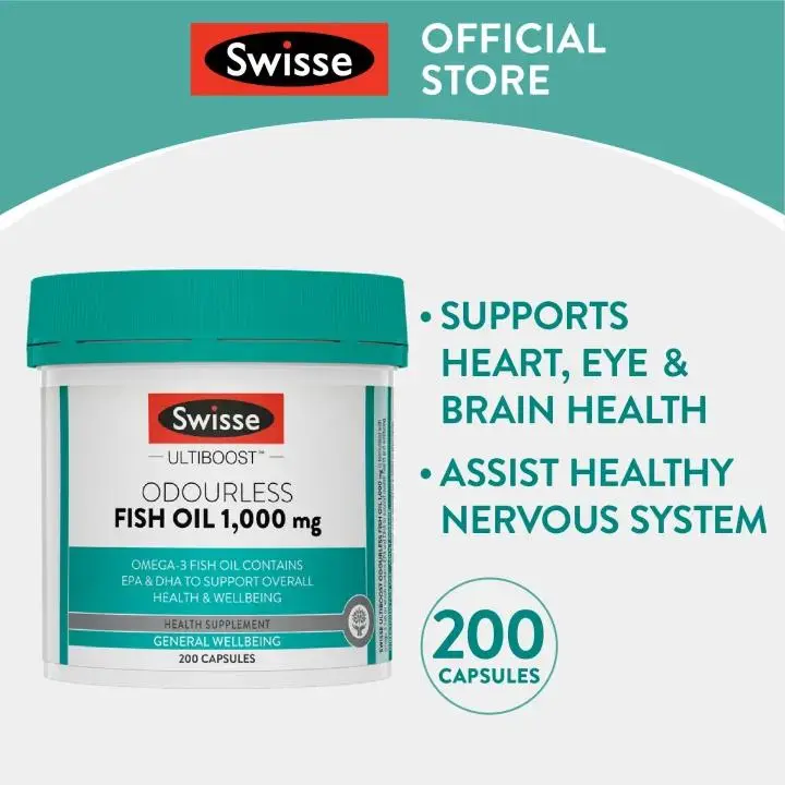 Swisse Ultiboost Odourless Wild Fish Oil 1000mg 200 Caps