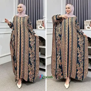 Elsindi Batik Kaftan Rayon Premium Hanifa Terbaru Motif Cantik Bahan Rayon Adem Tebal lembut Jumbo Allsize cocok untuk sehari-hari Mewah Elegan Baju Pengajian untuk Arisan Dress