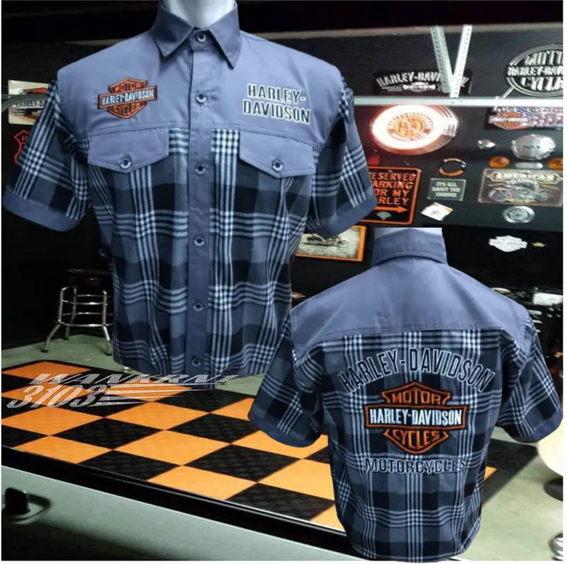 Kemeja Harley Davidson Hd Original Art1O45 Distro Casual Kancing 1