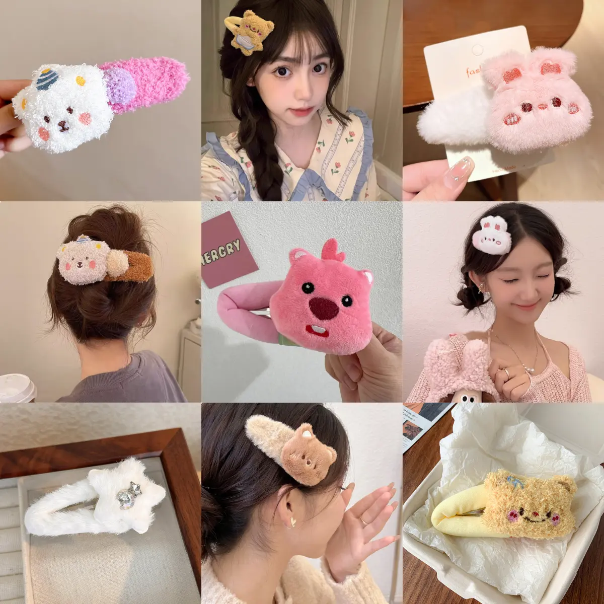 Kẹp Tóc, Thiết Kế Gấu Pudding Dễ Thương Và Vịt Nhồi Bông, Kẹp Tóc Lớn, Kẹp BB Cho Bé Gái, Phụ Kiện Tóc Bên Viền Mùa Thu / Đông, Băng Đô Disney, Búp Bê Đầu To, Kẹp Tóc Women Cua kẹp hello kitty y2k