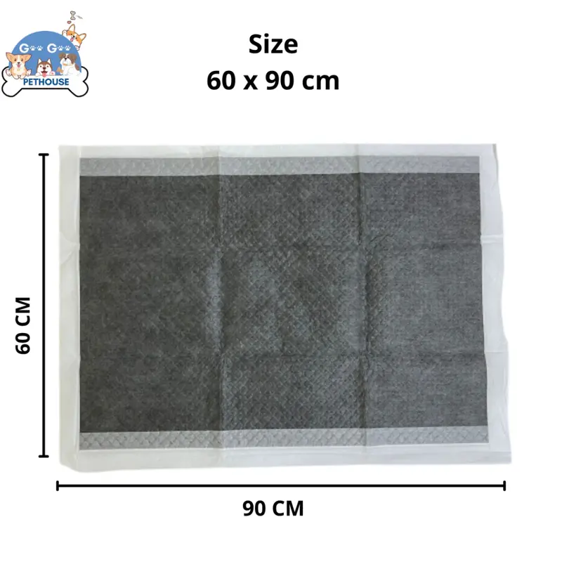 Underpad Training Pad Alas Pipis Anjing Kucing Kelinci Perlak CARBON Merek OPTIMA PAD Uk. 33x45  Uk. 45x60  Uk. 60x90 (PCS) 7