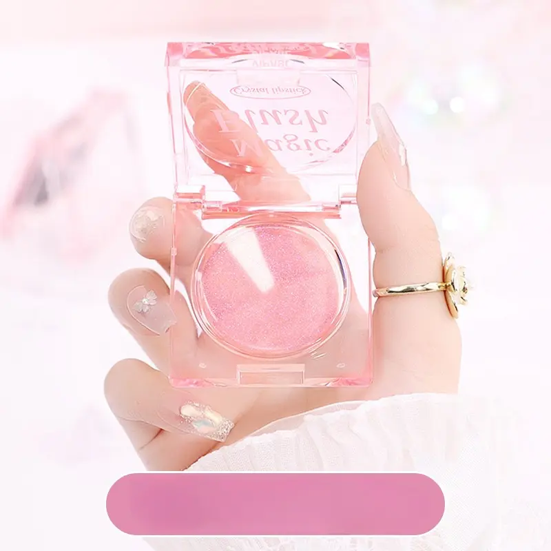 Perona pipi krim kristal transparan, perubahan warna alami dan tahan lama, perona pipi tidak menghilangkan riasan 4