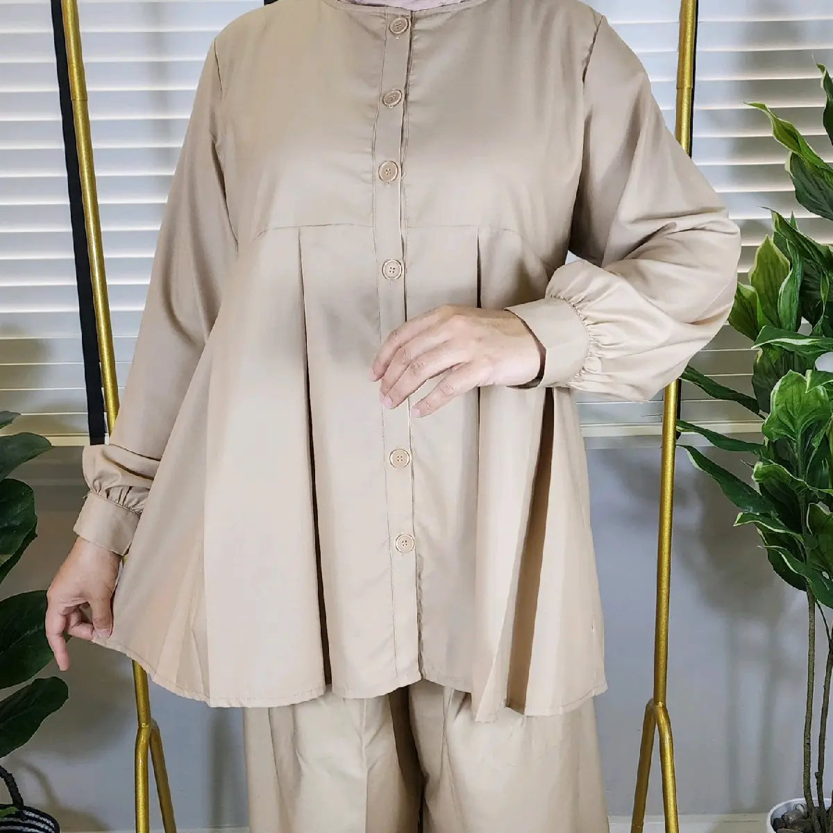 Arya box plead blouse soft Japanese cotton
