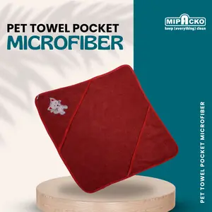 Mipacko Handuk Hewan Peliharaan Saku Microfiber 50x50 cm