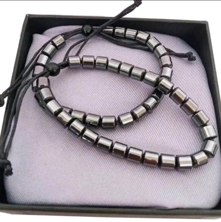 Gelang Tasbih Blustin Batu Cowok Model Tabung 33 Butir/Gelang Batu 6mm Bracelets Silver 0