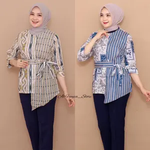 Baju Batik Wanita / Blouse Batik Atasan Wanita Fashion Wanita Modern Panjang Katun