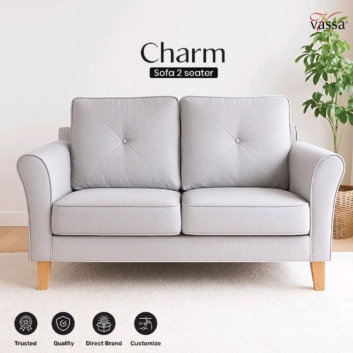 Gambar Sofa 2 Seater Charm by Vassa Sofa Sofa Minimalis Modern dari Vassa Sofa & Home Kab. Bogor Tokopedia