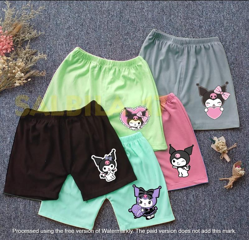 Paket 5 Pcs Celana Pendek Sablon Karakter Anak Perempuan Usia 1-13 Tahun Pakaian Bawahan Anak Perempuan 1
