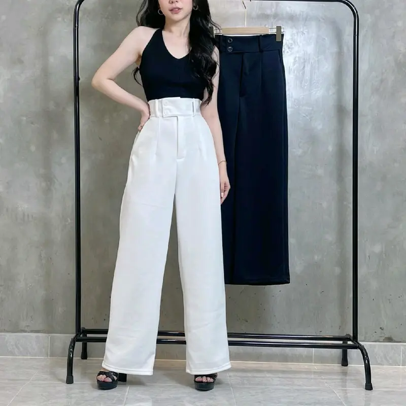 highwaisted doubble button cullote premium scuba 0
