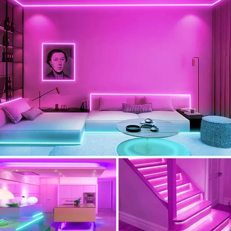 30M 20M 10M 5M Smart App RGB Led Strip Lights for Home Party Decor More Choices for Bedroom  with both Remote and APP Control  Music Sync Bluetooth  for Room Lighting 4