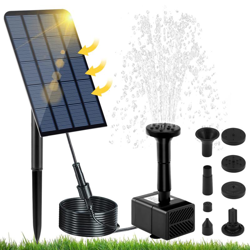 Đài Phun Nước Năng Lượng Mặt Trời, 2,5W, Thích Hợp Cho Hồ Bơi Ngoài Trời, Thiết Kế Hồ Bơi, Chất Liệu Resin, Phong Cách Chậu Cây, Đồ Trang Trí Bờ Nước 0