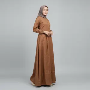 Gamis Amanda Ashfa Polos Rayon Twill Premium Kancing Muslim Busui & Wudhu Frendly (Free  Goodie Bag & Pouch)