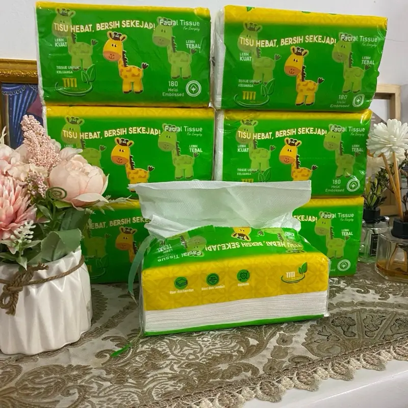 Tisu Wajah TITI 2 Ply 180 Helai Paket 10 Pcs - 100% Serat Alami dan Tanpa Bahan Kimia Berbahaya - Pembersih 5